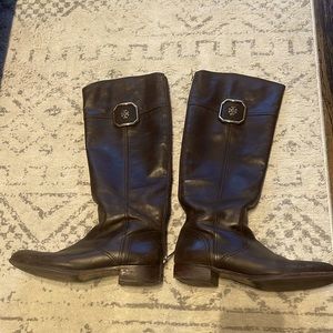 Tory Burch Women brown logo riding boots size 10 MOVING - listing to be deleted!